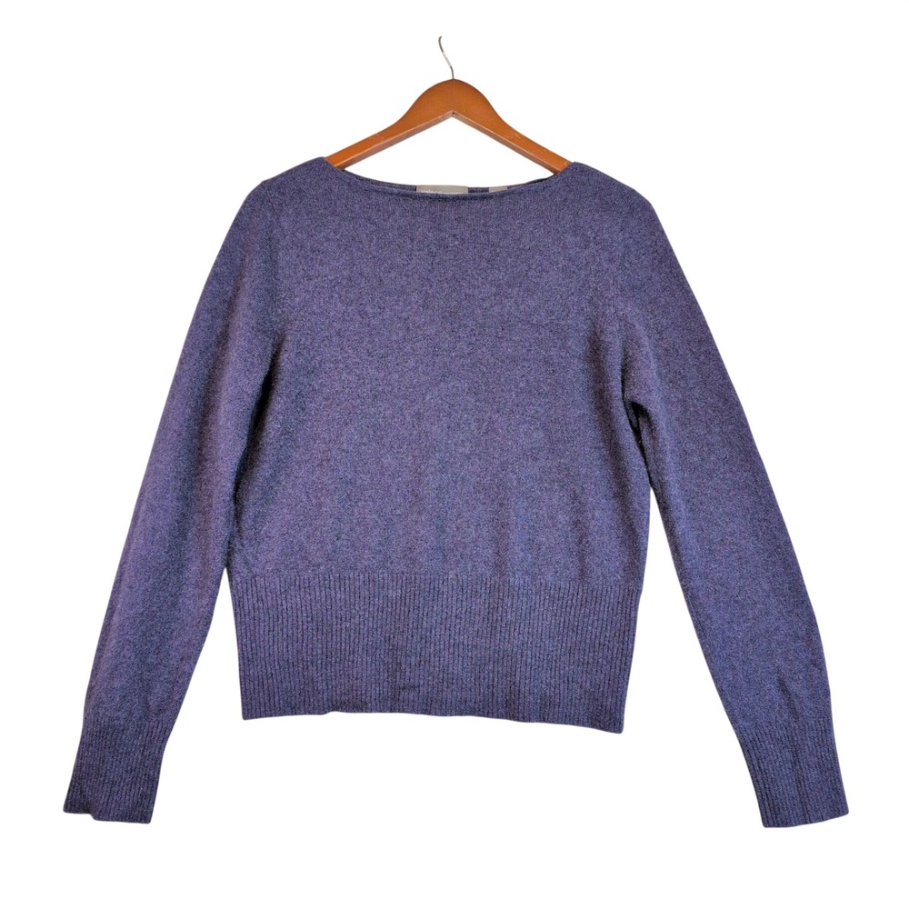 Valerie Separates Cashmere Sweater Purple Boat Neck Ribbed Hem XL RN 13711